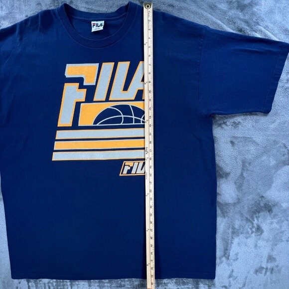FILA Basketball T Shirt Men 2XL Vintage 90's Made in USA Hip Hop Big Print Logo - Picture 5 of 9